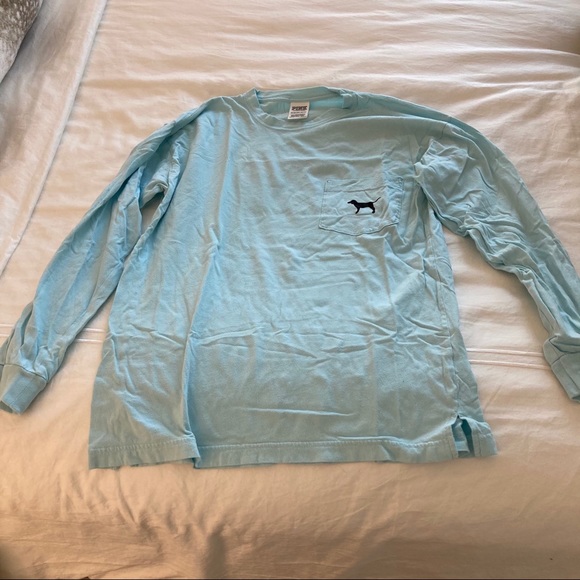 PINK Victoria's Secret Tops - Light Blue Campus Long Sleeve w/Pocket